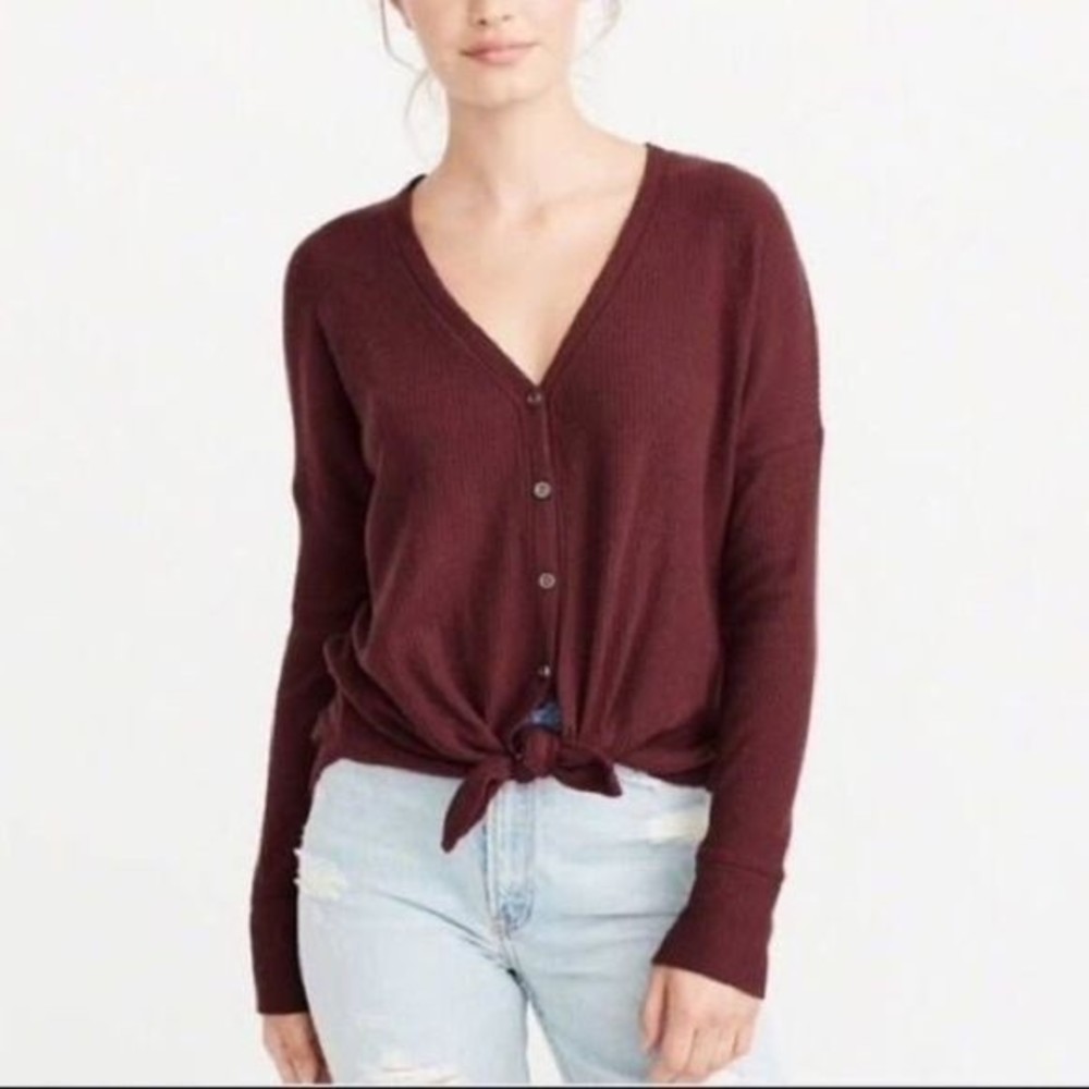 Abercrombie & Fitch Tie Front Button-Up Top Size S